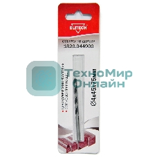 Сверло Elitech 1820.044900 по дереву Д=4 мм Дл=75 мм (1 пред.) для дрелей