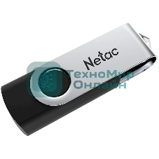 Флешка USB Netac U505 (NT03U505N-004G-20BK), 4Gb, USB 2.0, R/W 70/30, черный/серебристый