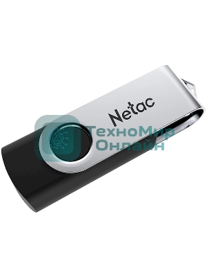 Флешка USB Netac U505 (NT03U505N-004G-20BK), 4Gb, USB 2.0, R/W 70/30, черный/серебристый