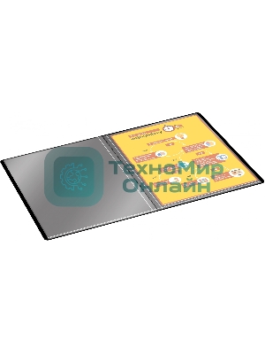 Папка с 30 прозрачными вкладками Silwerhof Eco A4, пластик, 0.5мм, черный