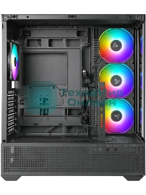 Компьютерный корпус Azza TIARA черный без БП ATX 4x120мм 2xUSB 3.0 1xUSB3.1 audio bott PSU