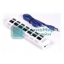 USB-концентратор Smartbuy (SBHA-7307-W) USB 3.0 хаб + выкл., 7 портов, белый