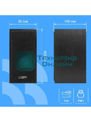 Акустическая система CBR CMS 700, 2.0, питание USB, 2х3 Вт (6 Вт RMS), материал корпуса MDF, 3.5 мм линейный стереовход, черный
