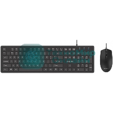 Комплект клавиатура+мышь Philips SPT6264 проводной, USB, 1200 DPI, чёрный