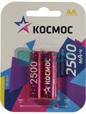 Аккумулятор Космос R6 NI-MN 2500 мАч BP-2 (ЦЕНА за 1 аккум., в блистере - 2 шт.)