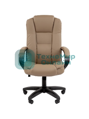 Кресло Chairman 600 LT бежевый, экокожа, 120 кг