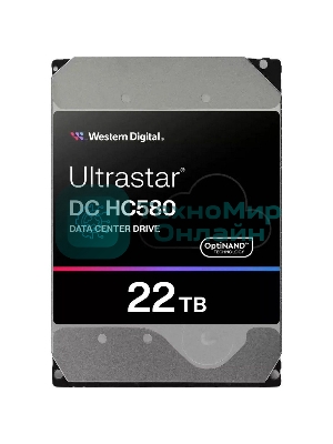 Жесткий диск HDD WD SATA Server 22Tb Ultrastar DC HC570 7200 6Gb/s 512MB 1 year warranty (replacement WUH722222ALE6L4)