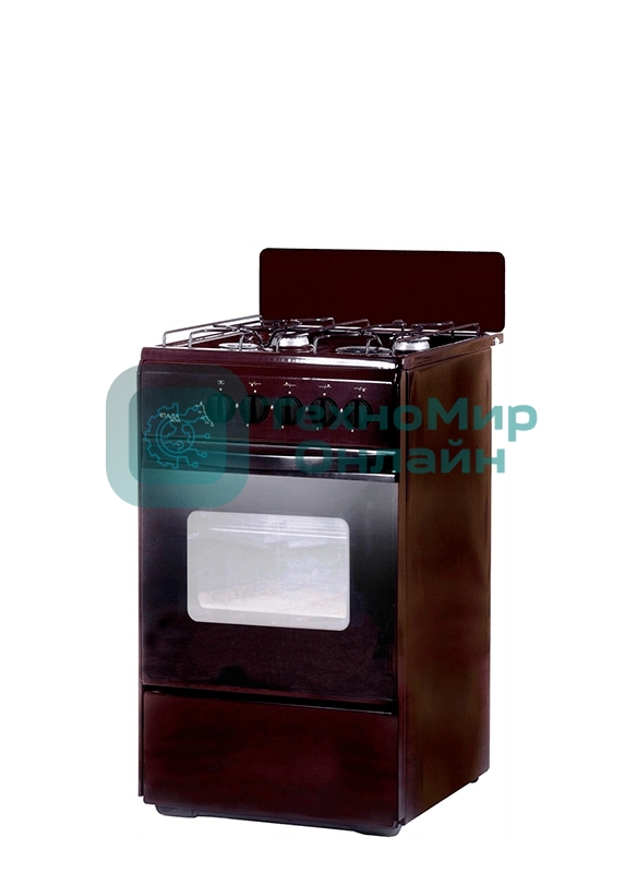 Плита газовая Лада Nova RG 24039 B коричневый, конфорок 4 газовых, духовка 50 л, 50 см x 85 см x 60 см