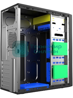 Компьютерный корпус без блока питания Foxline FL-301, ATX, 4xUSB 2.0, HDA, w/o FAN, w/o PSU, no PowerCord, w/DVD-RW installed