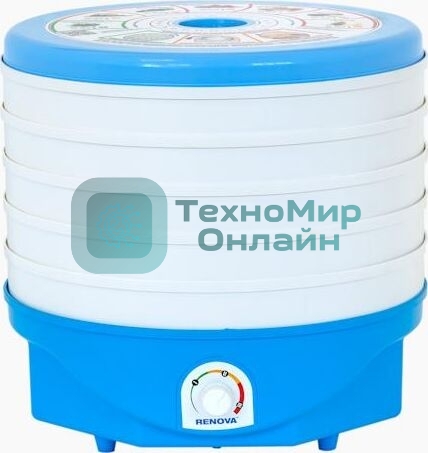 Сушилка для овощей и фруктов Renova DVN37-500/5 (В) белый/голубой