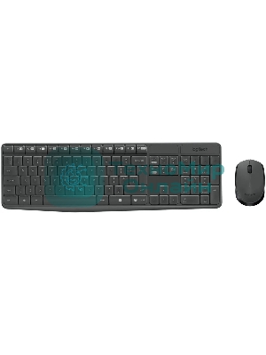 Комплект клавиатура+мышь Logitech MK235 беспроводной, USB, 1000 DPI, серый
