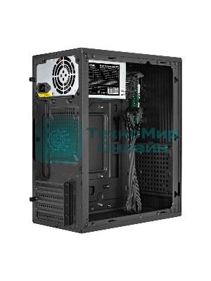 Компьютерный корпус Minitower ExeGate BAA-308MU2-AA500 (mATX, БП AA500 с вент. 8см, 1хUSB+2хUSB 3.0, HD Audio, черный)