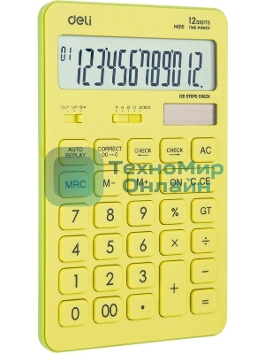 Калькулятор настольный Deli Touch EM01551 желтый 12-разр.