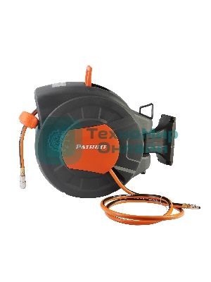 Шланг Patriot 520002445 пневматический армированный на автоматической катушке PHC 20/16H (прямой, гибрид , длина 20 м, диаметр 10х16, раб/макс давление  20/60 бар, мин/макс температура -5/45С, быстросъем рапид, резьба 1/4