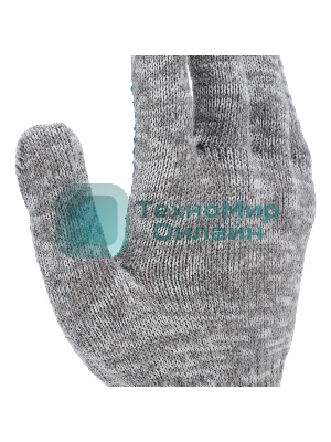 Перчатки трикотажные Сибртех х/б, 200 пар, ПВХ точка, 4 нити, 10 класс