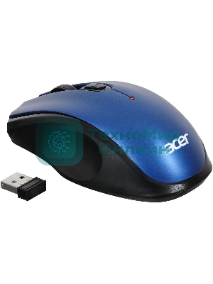 Мышь беспроводная Acer OMR031 черный/синий, 1600 dpi, радиоканал, USB, кнопки - 4