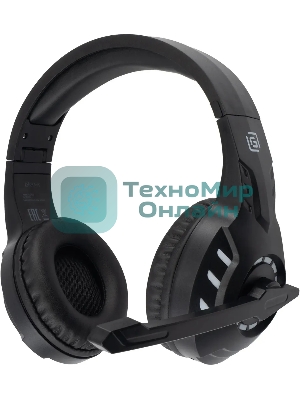 Гарнитура беспроводная/проводная с микрофоном Оклик HS-L420G черный накладные BT оголовье (1939799)