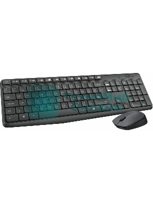 Комплект клавиатура+мышь Logitech MK235 беспроводной, USB, 1000 DPI, серый