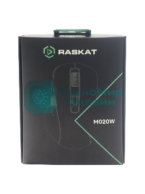 Мышь беспроводная Raskat M020W зеленый/черный, 2400 dpi, радиоканал, Bluetooth, USB, кнопки - 7