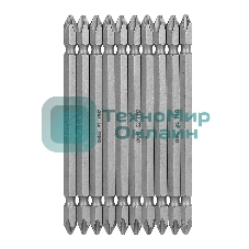 Набор двухсторонних бит 10 шт Deli DL6903 PH2x110мм, сталь S2 с твердостью 58-60HRC, пласт.кейс