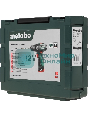 Дрель-шуруповерт аккумуляторная Metabo PowerMaxx SB 600385500, Аккумуляторный, 10,8В, Ударная
