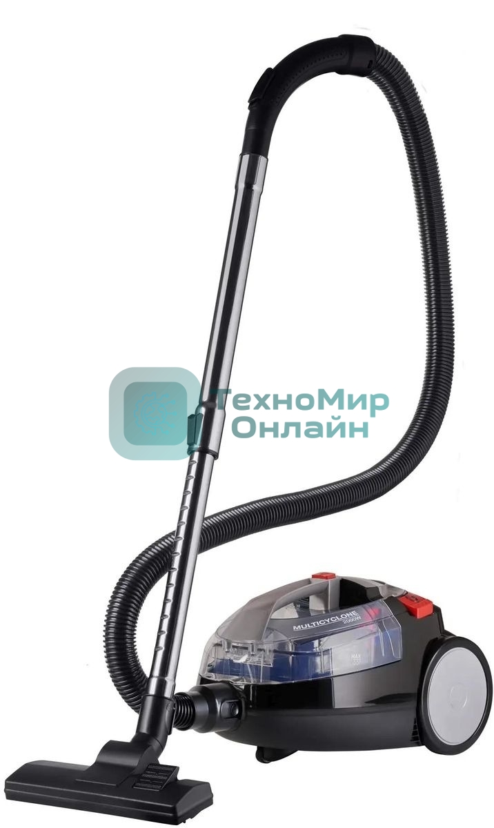 Пылесос Hyundai HYV-C3077 черный, 380/2000 Вт, уборка сухая, пылесборник контейнер 1.5 л