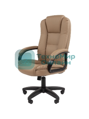 Кресло Chairman 600 LT бежевый, экокожа, 120 кг