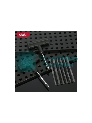 Ремкомплект для бескамерных шин Deli DL120001 (шило, рашпиль, 5 резиновых жгутов)