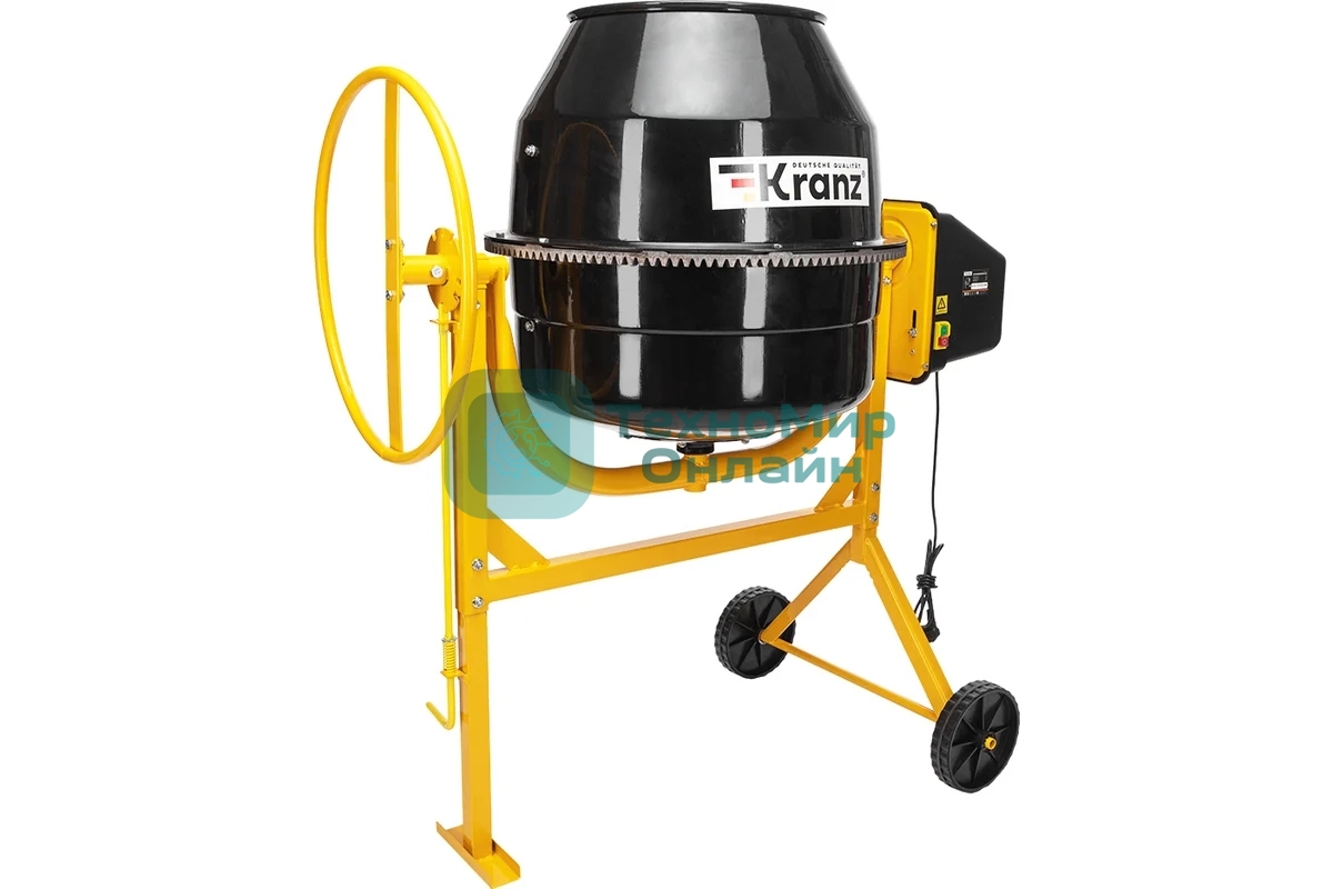 Бетоносмеситель Kranz KR-180 700 Вт, 180 л, чугунный венец, 23 об/мин