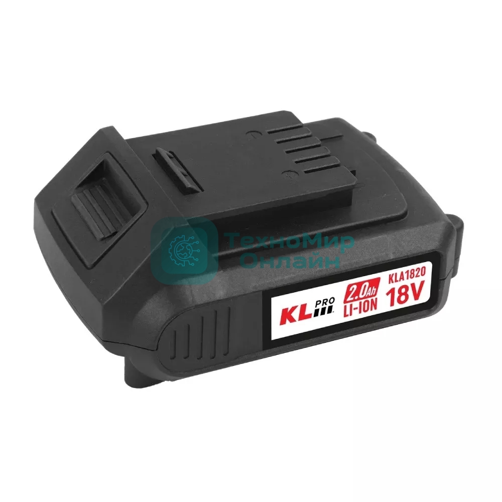 Профессиональный аккумулятор Li-ion 18 В/2,0 А·ч Klpro KLA1820 (18 В/2,0 А·ч) подходит для любого инструмента 18В Klpro