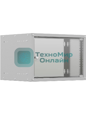 Шкаф коммутационный NTSS LIME (NTSS-WL6U5535GS) настенный 6U 550x350 мм пер. дв. стекл несъемн. бок. пан. 30 кг серый 8.3 кг 110 град. IP20