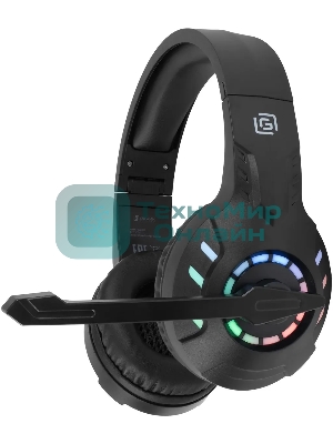 Гарнитура беспроводная/проводная с микрофоном Оклик HS-L420G черный накладные BT оголовье (1939799)