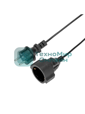 Удлинитель-шнур PROconnect ПВС 3х0,75 мм², 10 м, с/з, 6А, 1300 Вт, IP20, черный