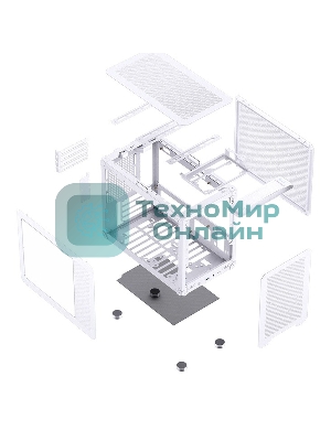 Компьютерный корпус без блока питания JONSBO C6 MAX Handle, Mini-Tower, TG, no fan, 1xUSB-A 3.0 + 1xUSB-C 3.1, mATX, mITX белый