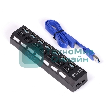 USB-хаб Smartbuy (SBHA-7307-B) USB 3.0 хаб + выкл., 7 портов, черный