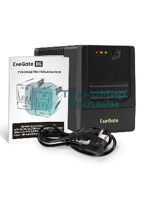 Источник бесперебойного питания ExeGate Power NB-1000.LED.AVR.4C13 (1000VA/650W, LED, AVR, 4*C13, батарея 12V 9Ah, черный)