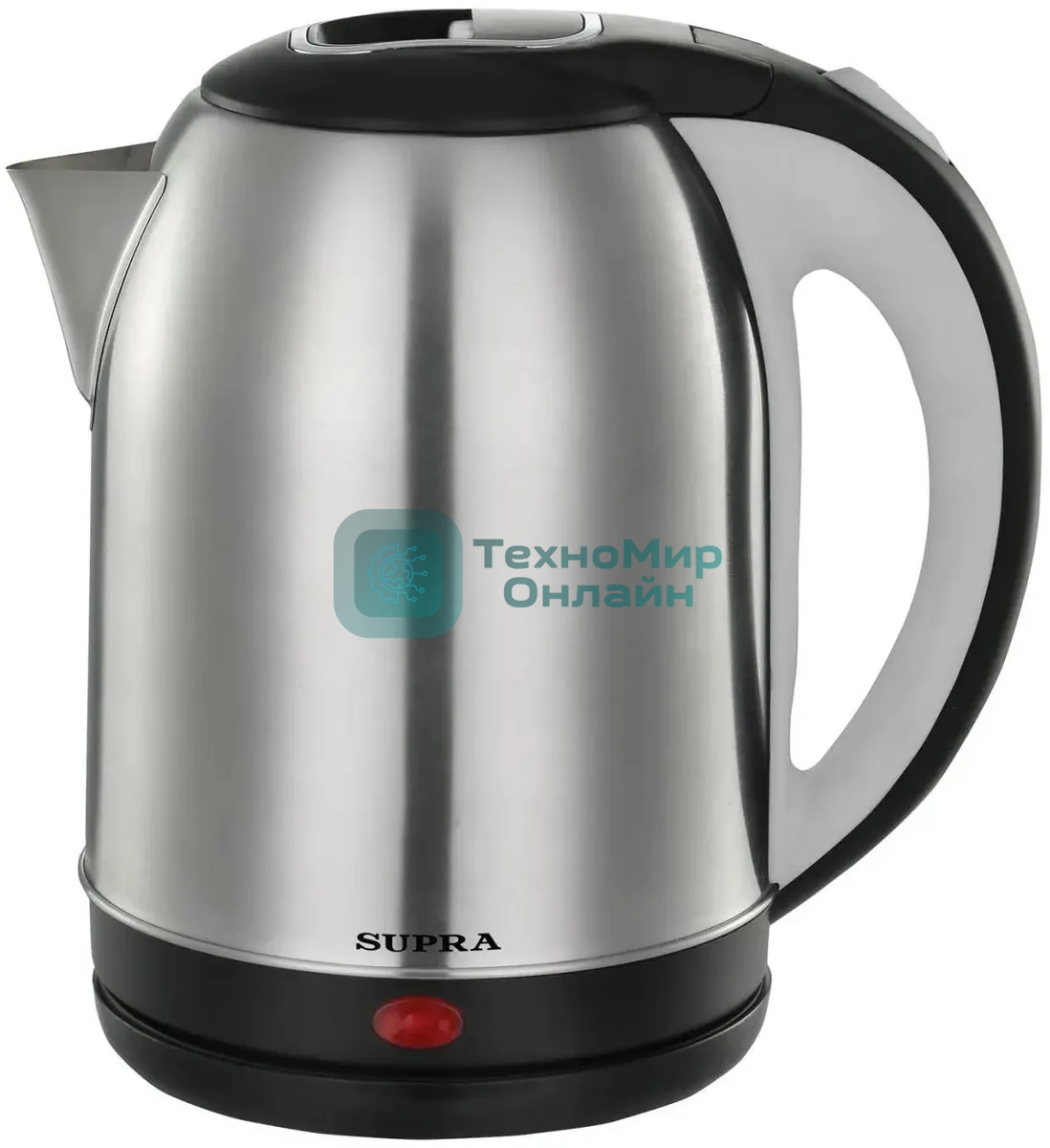 Чайник электрический SUPRA KES-1824 1.8 л, 1500 Вт, серебристый/черный (корпус: нержавеющая сталь)