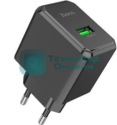Сетевое зарядное устройство HOCO CS12A 1USB 3.0A QC3.0 18W, черный