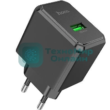 Сетевое зарядное устройство HOCO CS12A 1USB 3.0A QC3.0 18W, черный