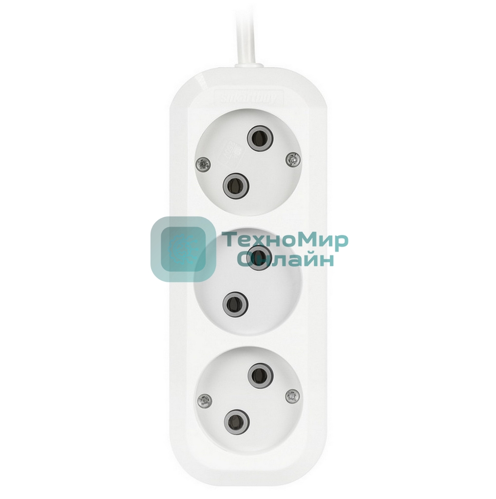 Удлинитель бытовой Smartbuy (SBE-10-3-15-N) 3 гнз х 15 м (10А/2.2 кВт, ПВС 2х1.0)
