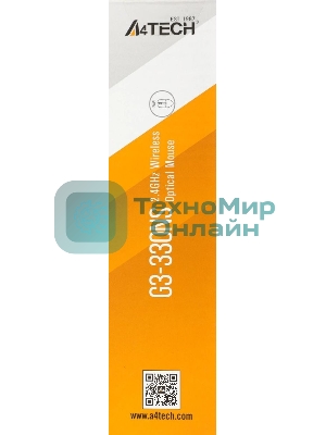 Мышь беспроводная A4Tech G3-330NS черный, 1200 dpi, радиоканал, USB, кнопки - 3