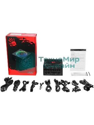 Блок питания Bloody BD-PS750G, 750Вт, 80 PLUS Gold, 120мм, модульный, черный