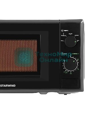 Микроволновая печь Starwind SWM5820 черный, 20 л, 700 Вт, переключатели - поворотный механизм
