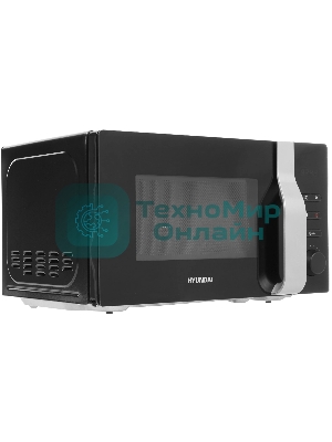 Микроволновая печь Hyundai HYM-M2061 черный, 20 л, 700 Вт, переключатели - поворотный механизм/кнопки