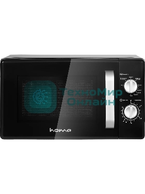 Микроволновая печь HOME HMG207DB черный, 20 л, 700 Вт, переключатели - поворотный механизм