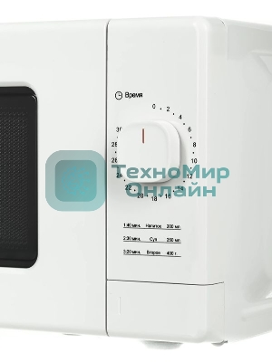 Микроволновая печь Galanz MOS-2008MW белый, 20 л, 700 Вт, переключатели - поворотный механизм