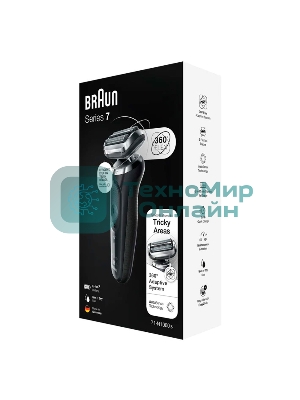 Электробритва сетчатая Braun Series 7 71-N1000S реж.эл.:3 питан.:аккум. черный
