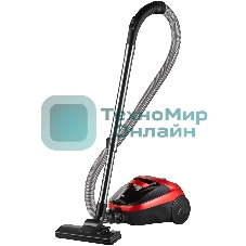 Пылесос Hyundai HYV-C1990 красный/черный, 250/1800 Вт, уборка сухая, пылесборник контейнер, 1.5 л