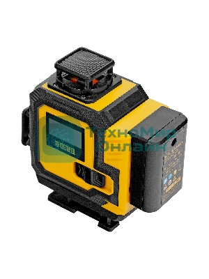 Лазерный уровень мультипризменный Denzel DLV-360-4C, 30 м, зеленый луч, Li-Ion 2,4 Aч, кейс