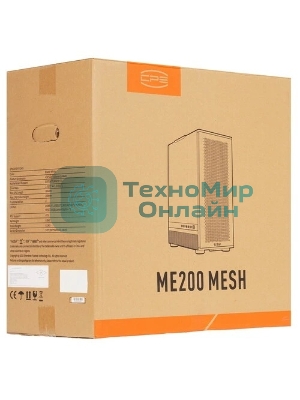 Корпус PCCooler ME200 MESH BK, Midi-Tower, чёрный, 3 x 120 мм